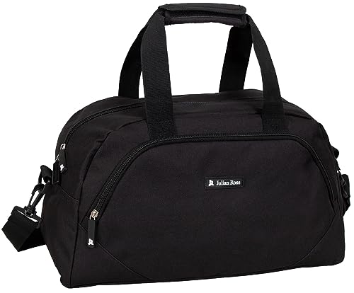 Julian Ross Schwarz Kleine Reisetasche, Faltbare, Freizeit, 45 Zentimeter, Polyester, Handgepäck, Kabinentasche, Fitnessstudio, Pool, Tanz, Yoga, Wasserdicht, Damen und Mädchen von Julian Ross