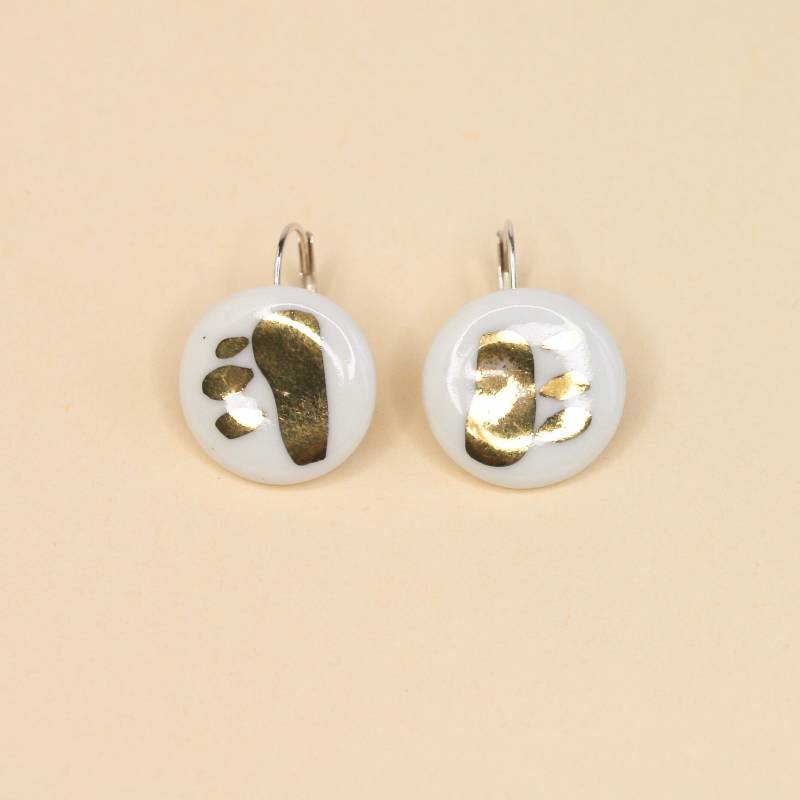 Ohrringe Aus Porzellan in Gold, Weiß Und Silber Ohrringe Aus Porzellan in Gold, Weiß Und Silber von JulianeBlank