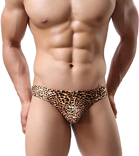 Julianna Leopard,enmuster Herren Dessous sexy Dreieck Unterhose niedrige Tanga G-String Unterwäsche Leopard, L von Julianna