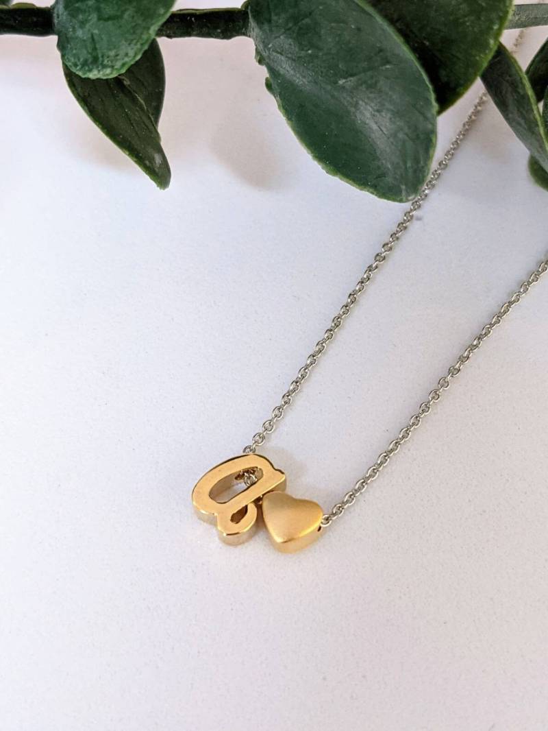 Anfangsbuchstabe Name Monogramm Halskette Rose Gold Silber | Brautjungfern Geschenk Trauzeugin Blumenmädchen Hochzeit Mutter Oder Braut von JuliannaCreationsCo