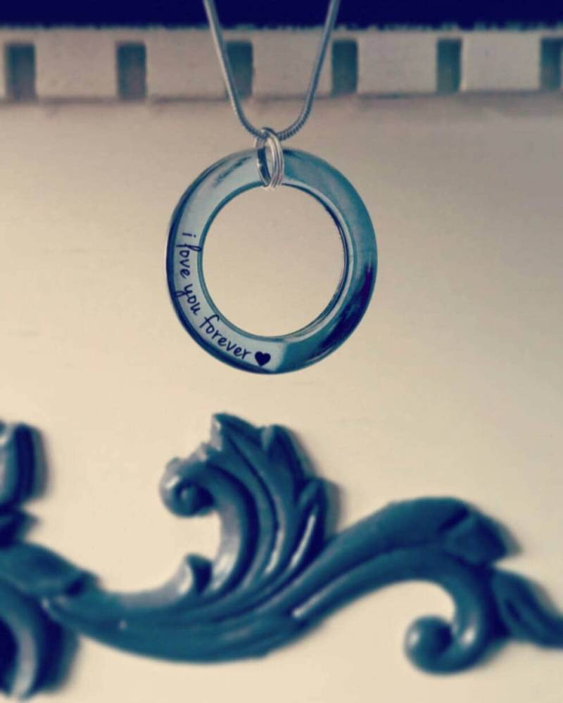 I Love You Forever Halskette | Edelstahl Silber Kette Beziehung Herz Valentinstag Muttertagsgeschenk von JuliannaCreationsCo