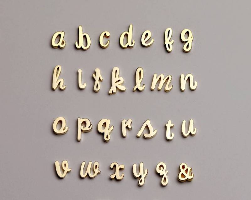 Initialen Buchstaben Herzen Namen Halsketten Silber Gold Oder Roségold Add-Ons von JuliannaCreationsCo