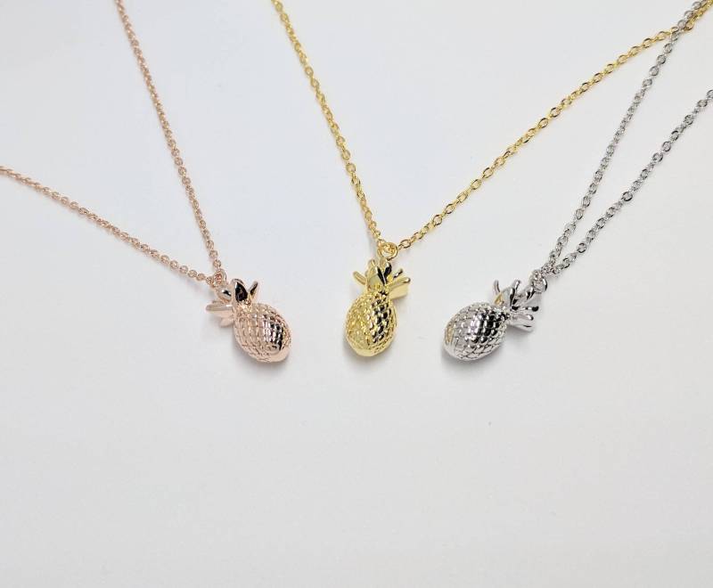 Rose Gold Silber Oder Ananas Halskette von JuliannaCreationsCo