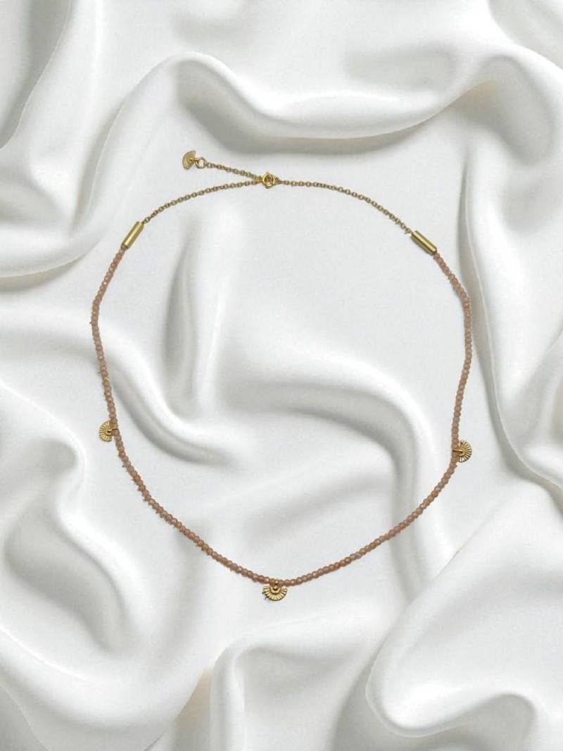 Halskette Collier Cubic Zirkonia Kugeln Facettiert Funkelnd Glitzernd in 925 Sterling Silber Vergoldet 42-45cm von JuliasJewelryJJ