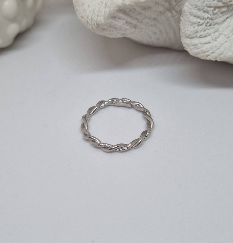 Ring Gekordelt Gedreht Gezwirbelt in 925 Sterling Silber Weite 58 Verlobungsring Brautschmuck Hochzeit von JuliasJewelryJJ