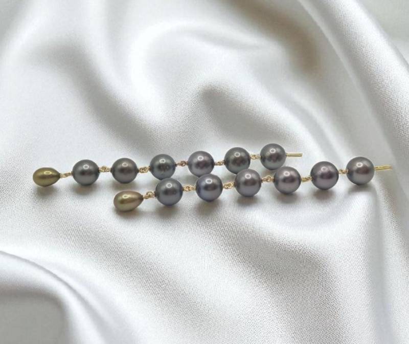 Tahitiperlen Ohrringe Mit Süßwasserperlen in 925 Sterling Silber Vergoldet von JuliasJewelryJJ