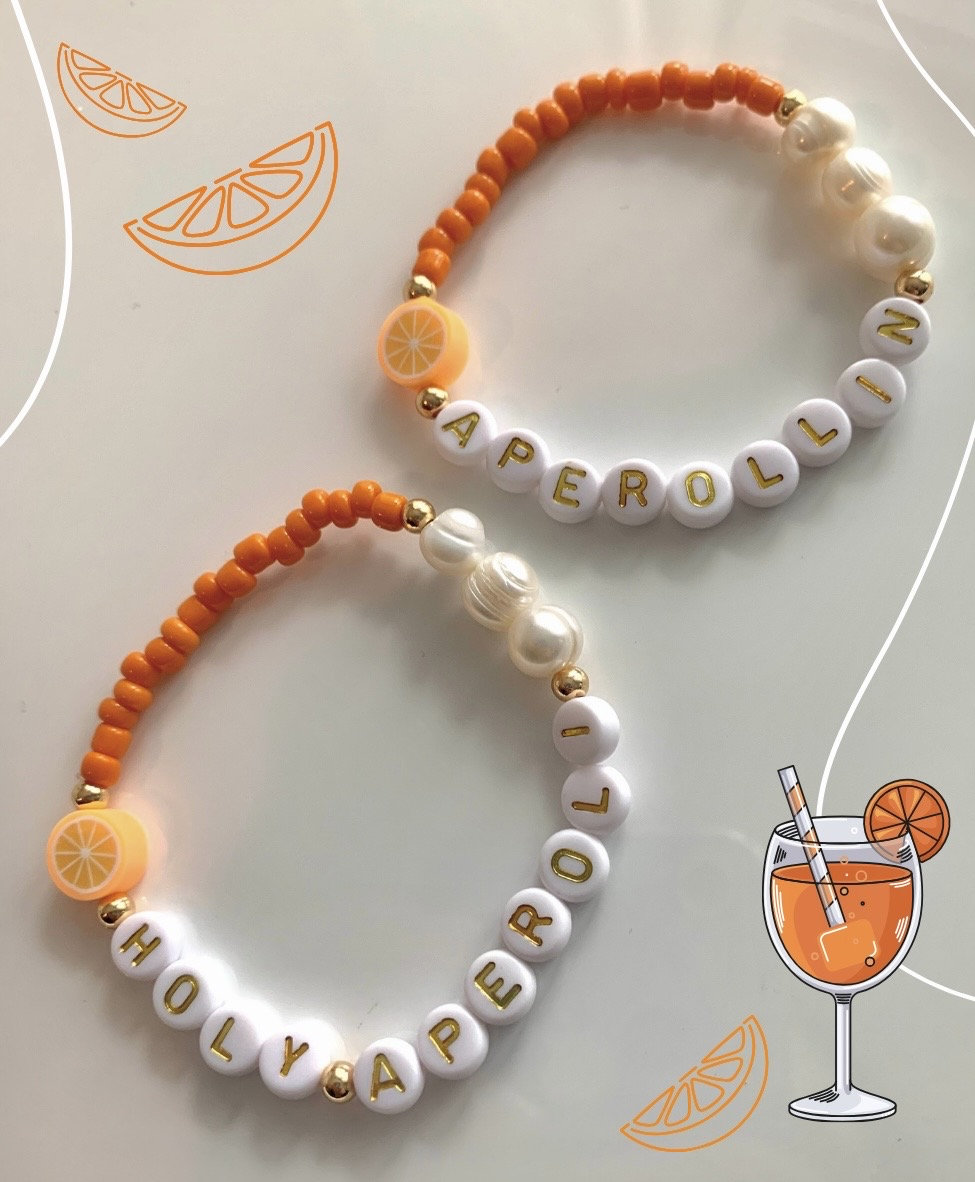 Holy Aperoli, Aperollin Armband, Freundschaftsarmband, Geschenk Für Freundin, Mama, Orange Oder Weiteren Süßen Fruchtperlen von JuliasSchmuckwerke