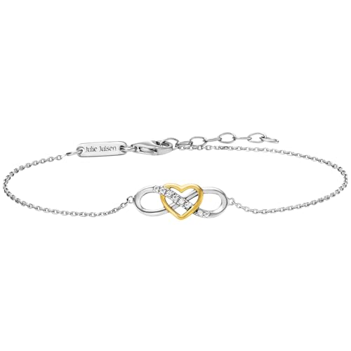 Julie Julsen Damen Schmuck Armband aus rhodiniertem und vergoldetem bicolor 925 Sterling Silber mit Zirkonia | Silber-Arm-Kette als Geschenk für Frauen und Mädchen zum Geburtstag, Hochzeitstag... von Julie Julsen