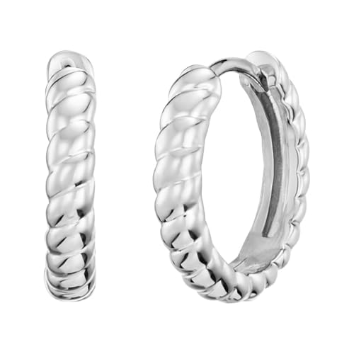 Julie Julsen Damen Schmuck Ohrringe/Creolen aus rhodiniertem 925 Sterling Silber | Silber-Hoops als Geschenk für Frauen und Mädchen von Julie Julsen