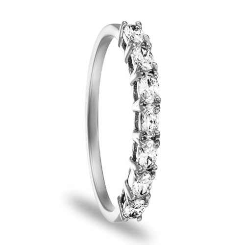 Julie Julsen Damen Schmuck Ring aus rhodiniertem 925 Sterling Silber mit Zirkonia | Silber-Ring als Geschenk für Frauen und Mädchen zum Geburtstag, Jahrestag, Hochzeitstag, Weihnachten… von Julie Julsen