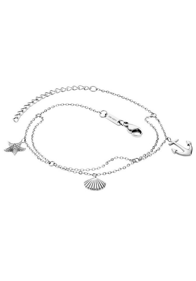 Julie Julsen Fußkette mit Anhänger ANKLET, ANCHOR-STARFISH-SHELL, JJAC29329G, JJAC29329S von Julie Julsen