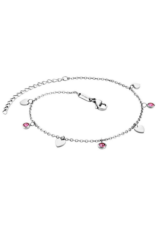 Julie Julsen Fußkette mit Anhänger ANKLET, HEARTS, JJAC29215G, JJAC29215S, mit Zirkonia (synth) von Julie Julsen