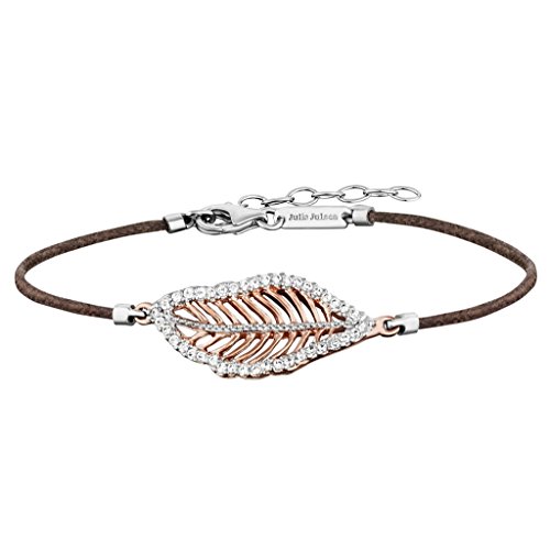 Julie Julsen JJBR10194.2 Damen Armband Blatt Sterling-Silber 925 Rose Weiß Zirkonia 19 cm von Julie Julsen