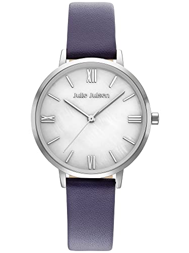 Julie Julsen JJW1431SL-6 Basic Uhr Damenuhr Leder Edelstahl 3 bar Analog lila von Julie Julsen