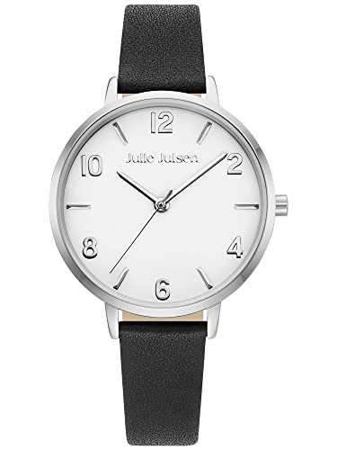 Julie Julsen JJW1486SL-1 Basic Uhr Damenuhr Leder Edelstahl 3 bar Analog schwarz von Julie Julsen