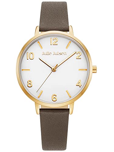 Julie Julsen JJW1486YGL-11 Basic Uhr Damenuhr Leder Edelstahl 3 bar Analog braun von Julie Julsen