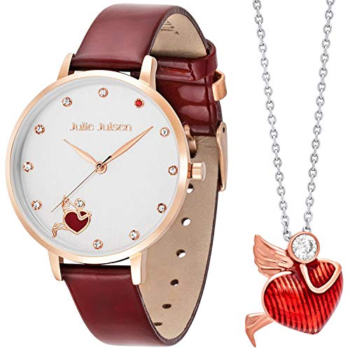 Julie Julsen JJW1540RGL-SET Angel of Heart Uhr Damen-Uhr Leder-Armband vergoldet von Julie Julsen