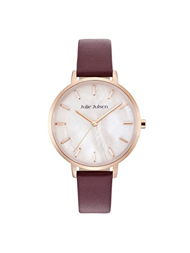 Julie Julsen JJW40RGL-5 Uhr Damenuhr Lederarmband vergoldet 3 bar Analog Violett von Julie Julsen