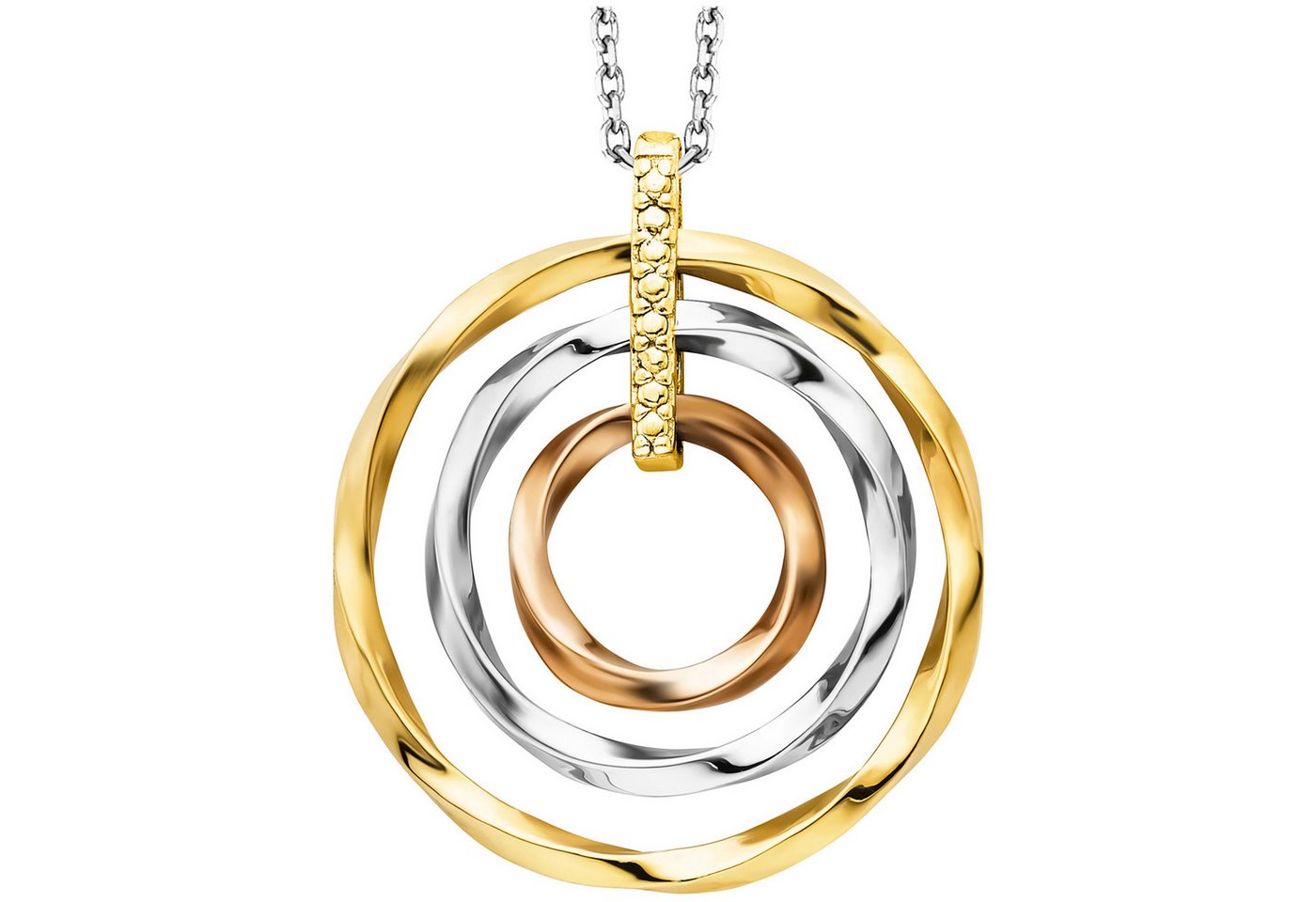 Julie Julsen Kette mit Anhänger 925/- Sterling Silber rhodiniert/vergoldet tricolor 3 Kreise Julie Julsen Kette mit Anhänger 925/- Sterling Silber rhodiniert/vergoldet tricolor 3 Kreise von Julie Julsen