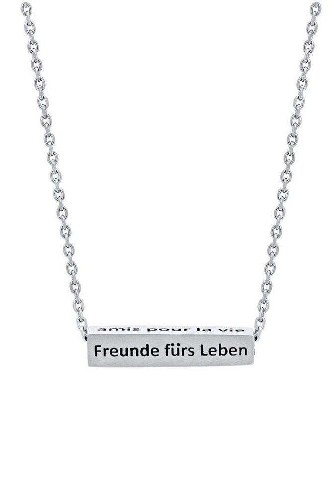 Julie Julsen Kette mit Anhänger CUBE, KETTE SILBER »FREUNDE FÜRS LEBEN«, JJNE0711.1 von Julie Julsen