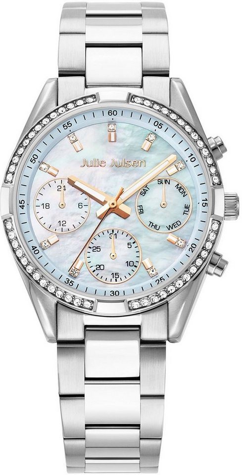 Julie Julsen Multifunktionsuhr Julie Julsen Sport Multi Silver Sky, JJW3100SM, Glitzer von Julie Julsen