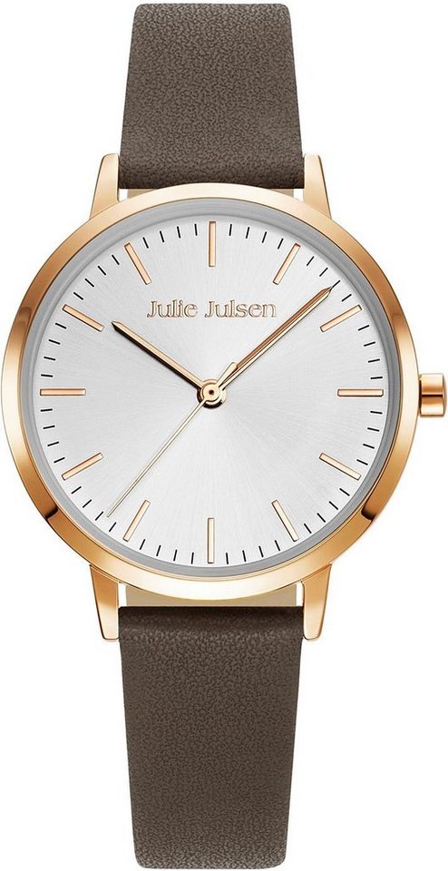 Julie Julsen Quarzuhr Julie Julsen Basic Line Rosé Mocca, JJW1027RGL-11 von Julie Julsen