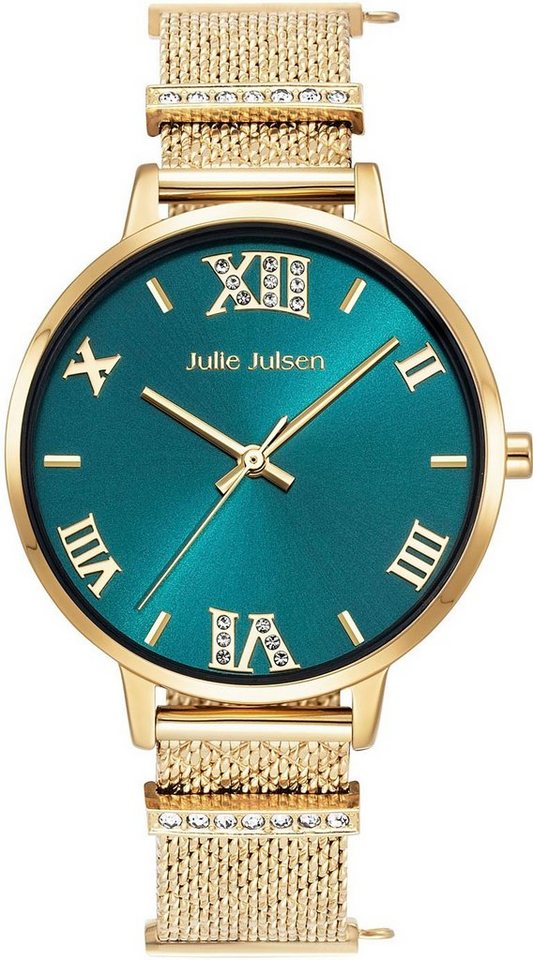 Julie Julsen Quarzuhr Julie Julsen Charming Roman Gold Emerald, JJW1411YGME-36-2 von Julie Julsen