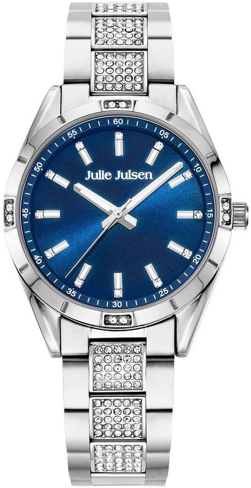 Julie Julsen Quarzuhr Julie Julsen Sport Silver Marine, JJW3105SM, Glitzer von Julie Julsen