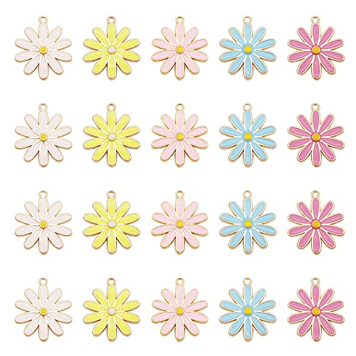 Julie Wang 20 Stück Zink Legierung Mixed Color Emaille Blume Charms Chrysantheme Design Anhänger für Halskette Ohrringe Schlüsselanhänger Schmuck machen Julie Wang 20 Stück Zink Legierung Mixed Color Emaille Blume Charms Chrysantheme Design Anhänger für Halskette Ohrringe Schlüsselanhänger Schmuck machen von Julie Wang