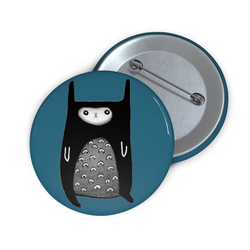 Button Kaninchen Monster Button Volkskunst Goth Geburtstag Housewarming Geschenke Gruselig Niedlich Gothic Häschen Geschöpfe Lustig Seltsam Cryptid von JulieFitzGeraldArt