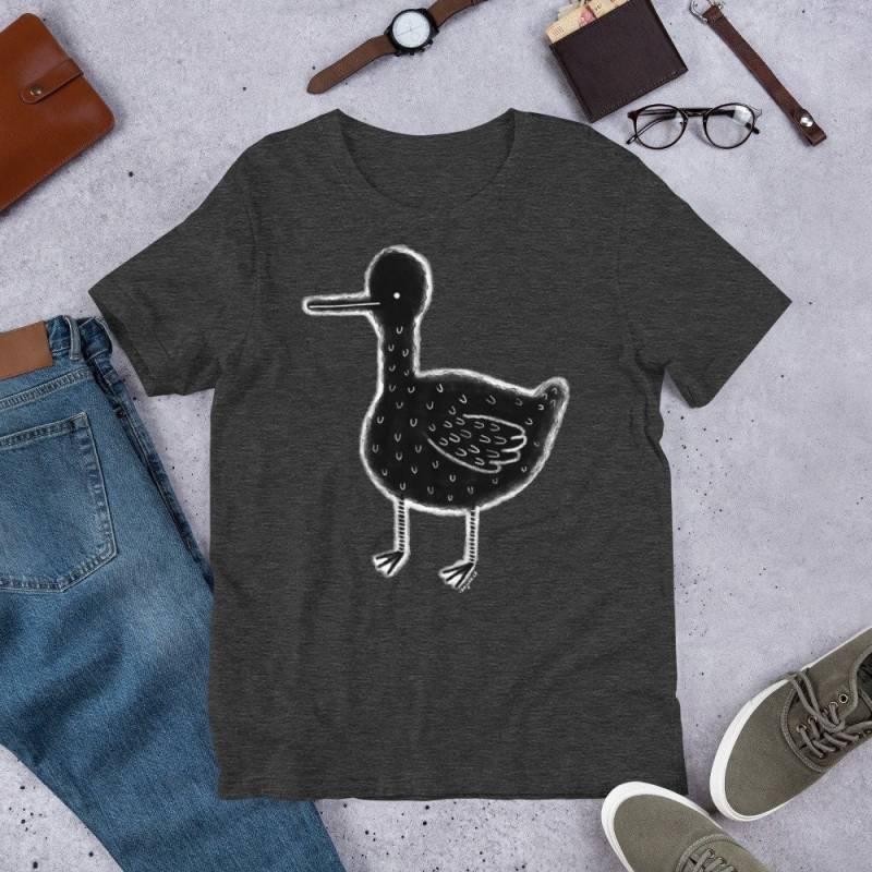Gerade Schnitt T-Shirt Seltsame Ente Volkskunst Geburtstagsgeschenke Lustige Seltsame Tiere Gruselig Niedlicher Vogel Huhn Schrullige Wunderliche von JulieFitzGeraldArt