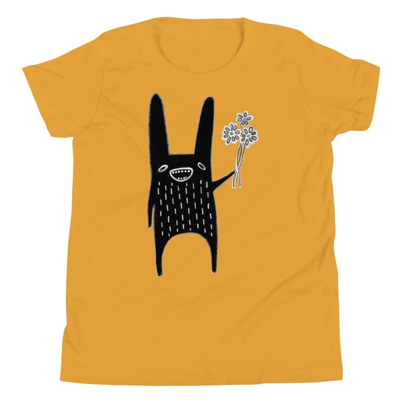 Kinder T-Shirt Jugend Kurzarm T-Shirt Kaninchen Kinderkleidung Häschen Geburtstagsgeschenk Kindergeschenke Schrullig Seltsames Zeug Gänseblümchen von JulieFitzGeraldArt