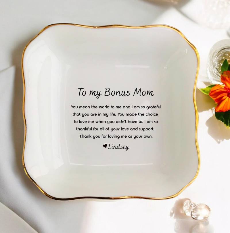 Bonus Mom Geschenk/Patin Hochzeitsgeschenk Für Pflegemutter Stiefmutter Schwiegermutter Muttertagsgeschenk von JulienPShop