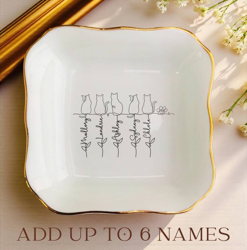 Personalisierte Geschenk Für Katzen-Liebhaber Schmuck Schale-Freundschaft Ring Schale-Bester Freund Geschenke-Familie Geburtstagsgeschenke von JulienPShop