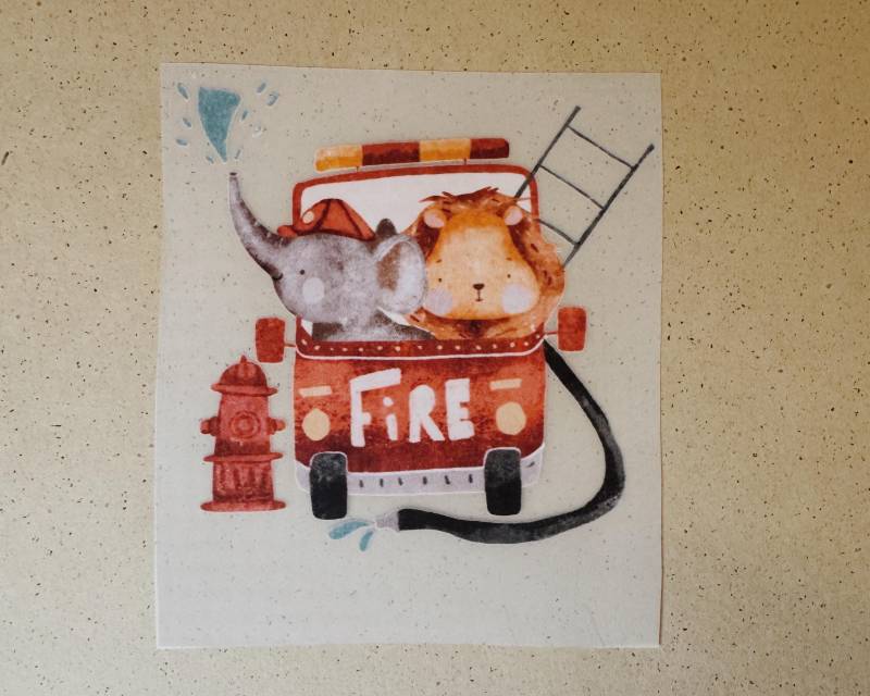 Bügelbild | Feuerwehrauto Boho Kinder von JuliesIdeen