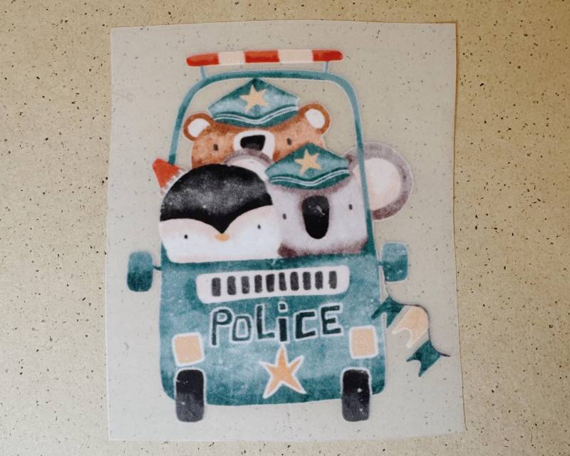 Bügelbild | Polizeiauto Boho Kinder von JuliesIdeen