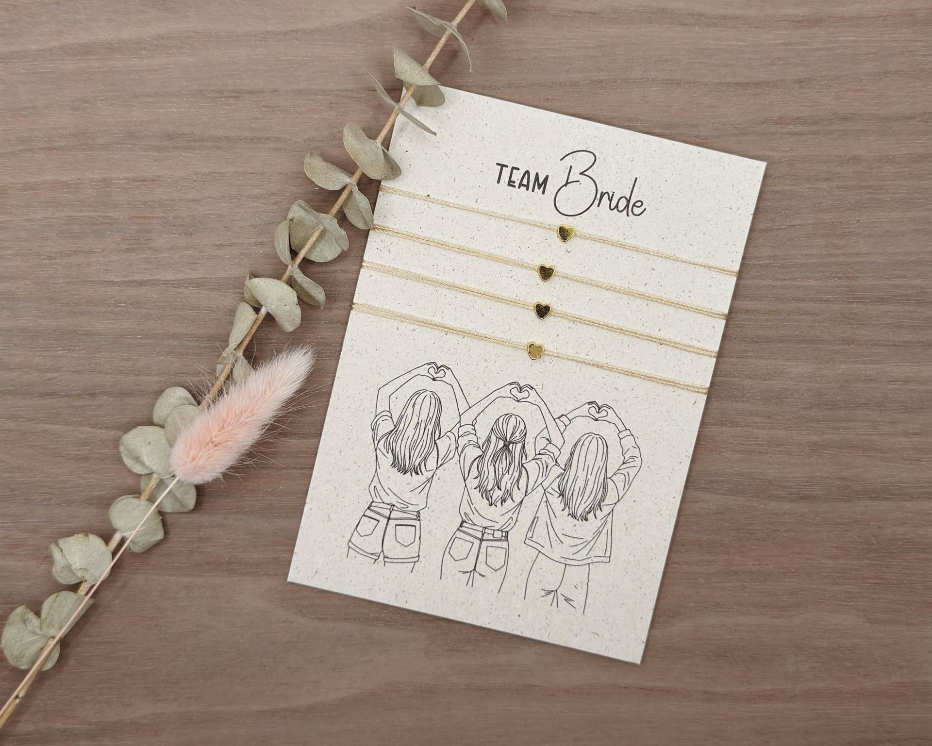 Jga Armbänder | Armband 4Er-Set Filigrane Makramee-Armbänder Für Junggesellinnenabschied Team Braut Karte von JuliesIdeen