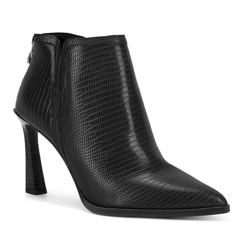 Juliet Holy Damen-Stiefeletten mit hohem Absatz, spitzer Zehenbereich, V-Schnitt, Reißverschluss, kurzes Kleid, schwarz 2, 43 EU von Juliet Holy