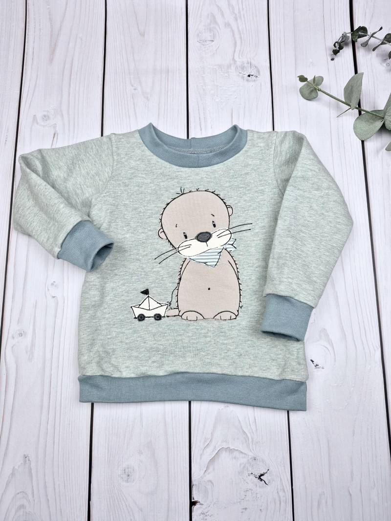 Sweatshirt Pullover Pulli Gr. 68 Applikation Otter Sweatshirt Pullover Pulli Gr. 68 Applikation Otter von JulikindHandmade