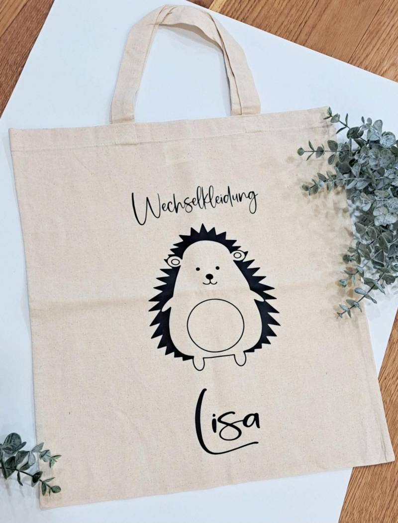 Wechselkleidung Tasche, Wechselwäsche Kindergarten, Personalisiert, Igel von JulinesPerlenzauber