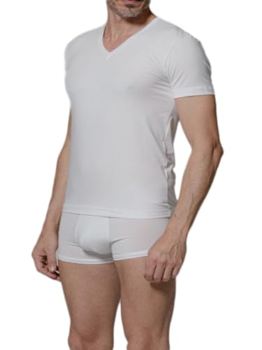 JULIPET JNM118 IGDIR T-Shirt mit V-Ausschnitt aus elastischer Baumwolle, Weiß Large von JULIPET