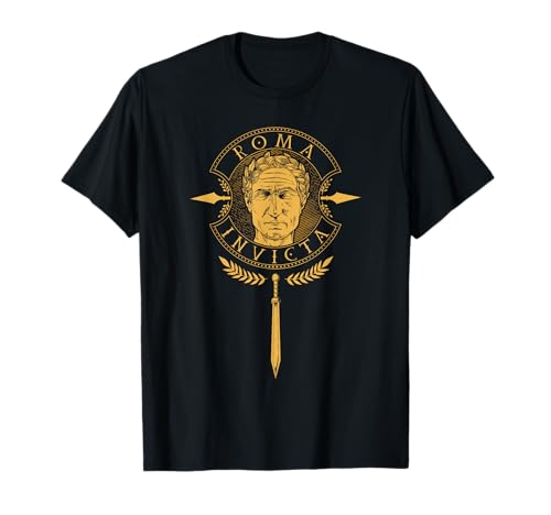 Julius Caesar Designs - Herren T-Shirt, Schwarz, S, Kurzarm, Klassisch, SPQR Design mit Gaius Julius Caesar, Schwert und Lorbeer Julius Caesar Designs - Herren T-Shirt, Schwarz, S, Kurzarm, Klassisch, SPQR Design mit Gaius Julius Caesar, Schwert und Lorbeer von Julius Caesar Designs