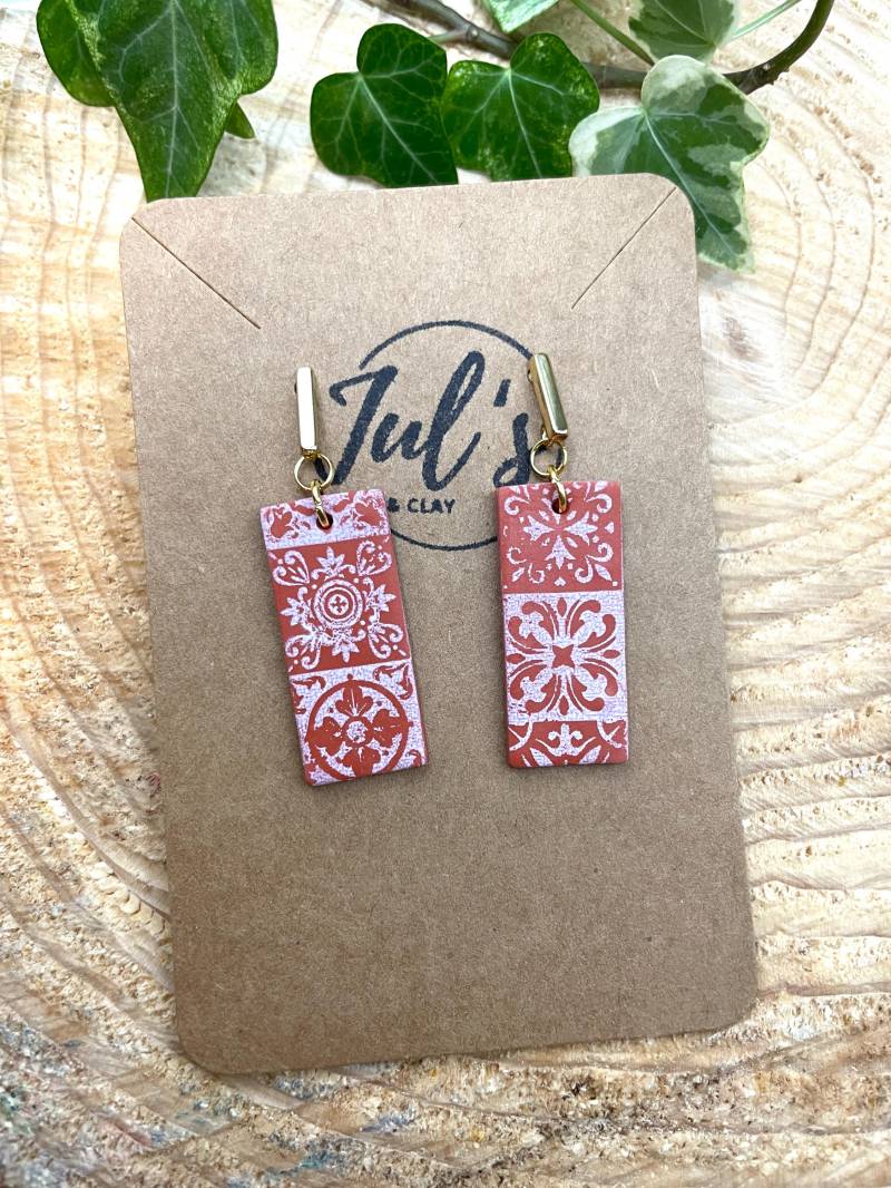 Handgemachte Ohrringe Aus Polymer Clay/Porteguese Tile von JulsYarnandClayShop