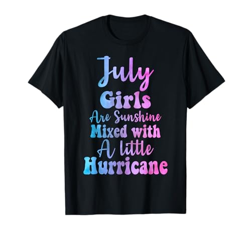 Juli Mädchen sind Sonnenschein gemischt mit einem kleinen Hurrikan T-Shirt Juli Mädchen sind Sonnenschein gemischt mit einem kleinen Hurrikan T-Shirt von July birthday Funny Girls Birthdays Tie Dye