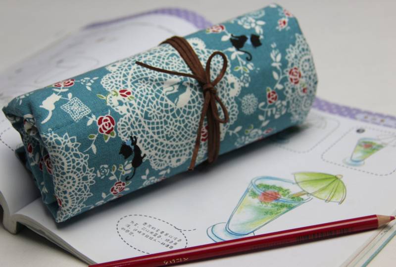 Fold Up Stofftasche - Makeup Brush Roll Organizer Paintbrush Pencil von JulyLife