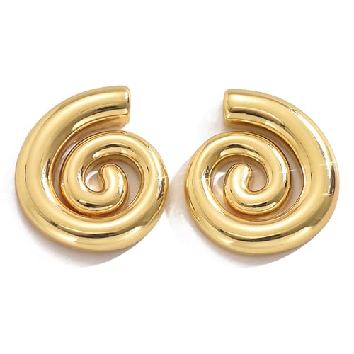 Julyls Gold Quallen Muschel Ohrringe Conch Muschel Ohrringe Trendy Sommer Boho Ozean Ohrringe Gold Chunky Strand Schmuck Geschenke für Frauen von Julyls