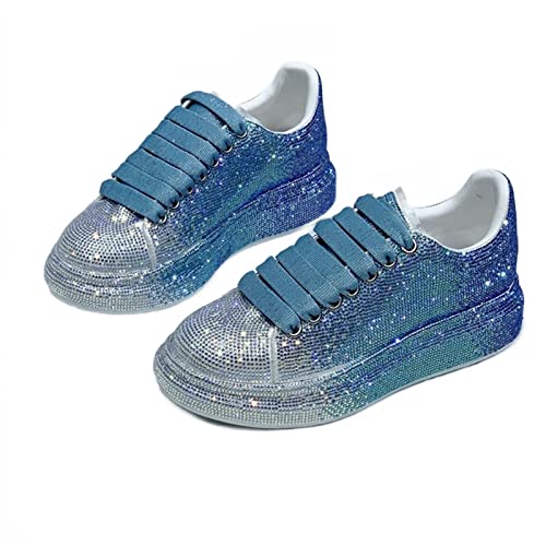 Julymens Damen Glitzer Strasssteine Plattform Turnschuhe Lässig Schnürung Sportschuhe SH023 Blau EU42=CN43 Julymens Damen Glitzer Strasssteine Plattform Turnschuhe Lässig Schnürung Sportschuhe SH023 Blau EU42=CN43 von Julymens