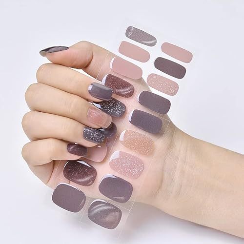 Julystar INS High Gloss Aurora Cat's Eye Korean UV Semi-cured Semi-baked Gel Nail Patch Second Generation Nail Patch (1 Set/24 ​​Stück Nagelaufkleber) (JK265) von Julystar