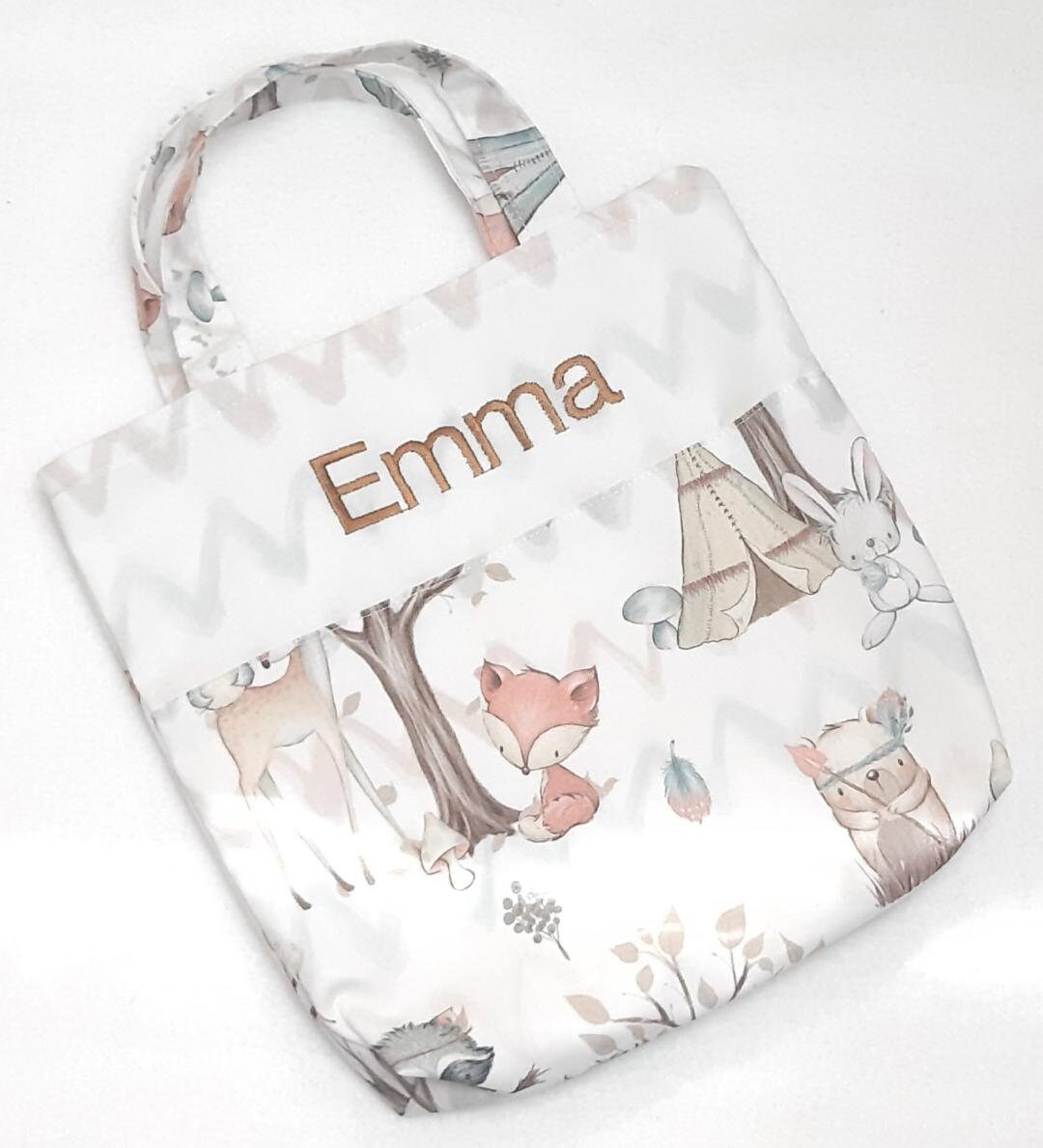 Kinderbeutel Waldtiere Personaliesiert Kindertasche Kinderbeutel Waldtiere Personaliesiert Kindertasche von JumabaKidz