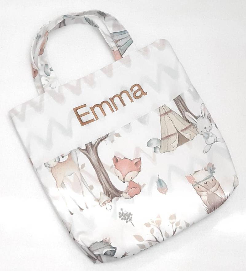 Kinderbeutel Waldtiere Personaliesiert Kindertasche Kinderbeutel Waldtiere Personaliesiert Kindertasche von JumabaKidz